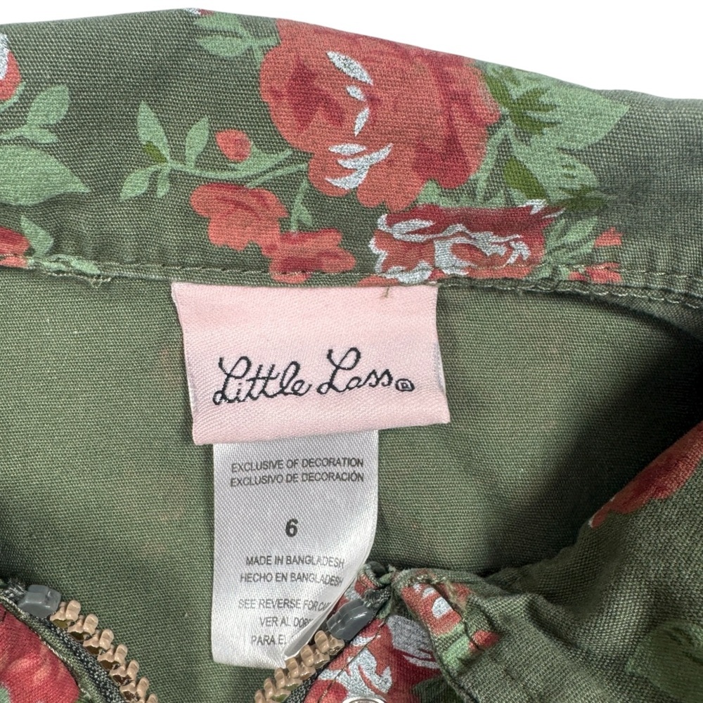 Little Lass Floral Jacket Green - Picture 5 of 6